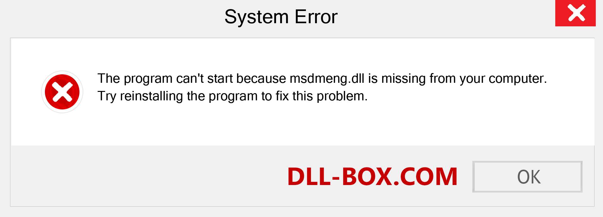  msdmeng.dll file is missing?. Download for Windows 7, 8, 10 - Fix  msdmeng dll Missing Error on Windows, photos, images